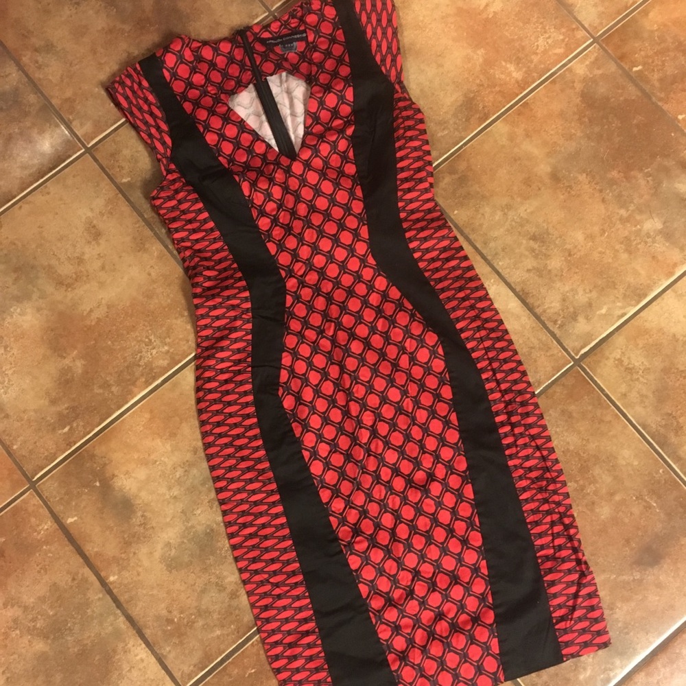 Red & Black French Connection BodyCon Dress